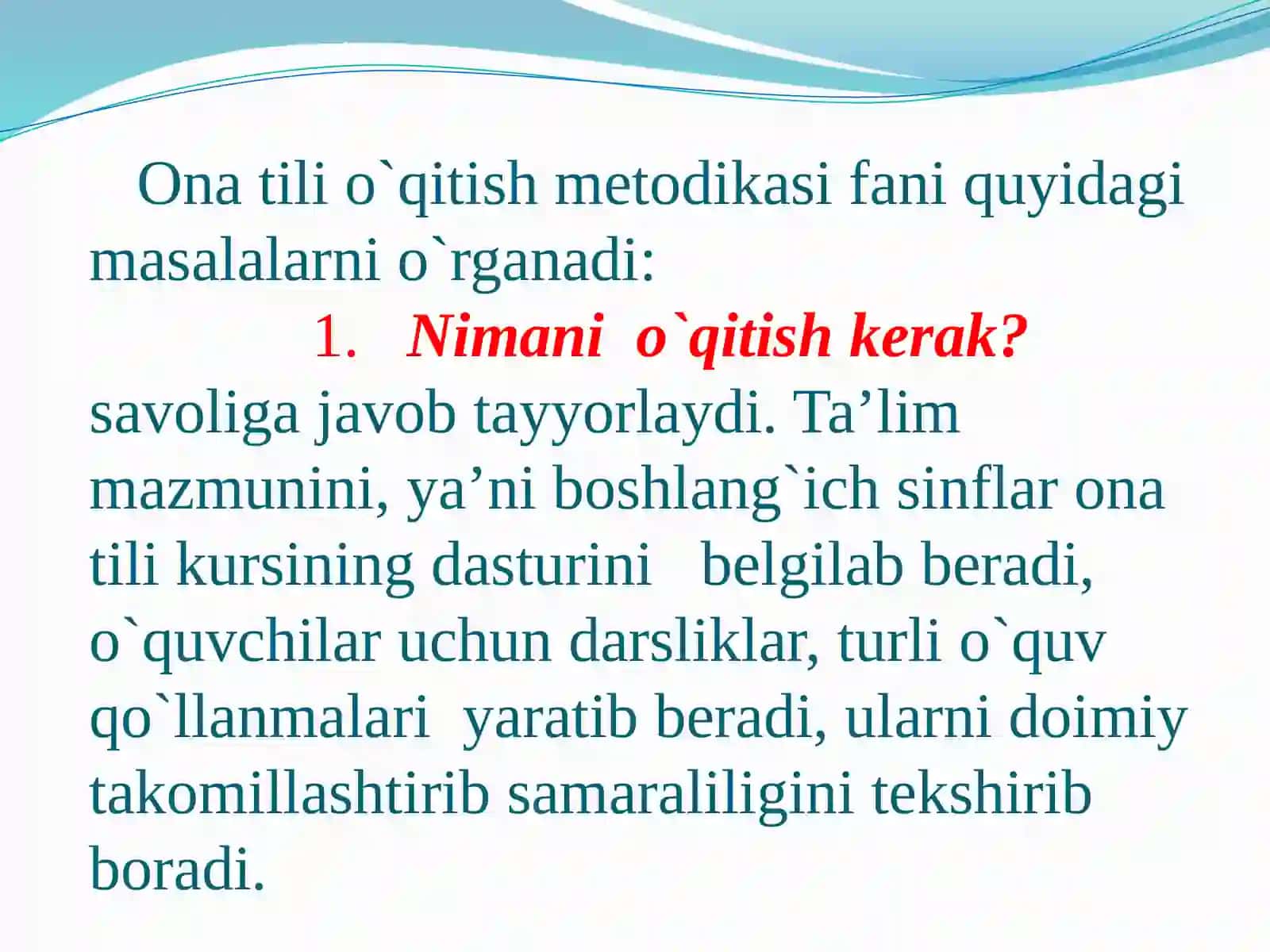 Boshlang`ich sinflar dastil va savodxonlik fanining predmeti va vazifalari 4