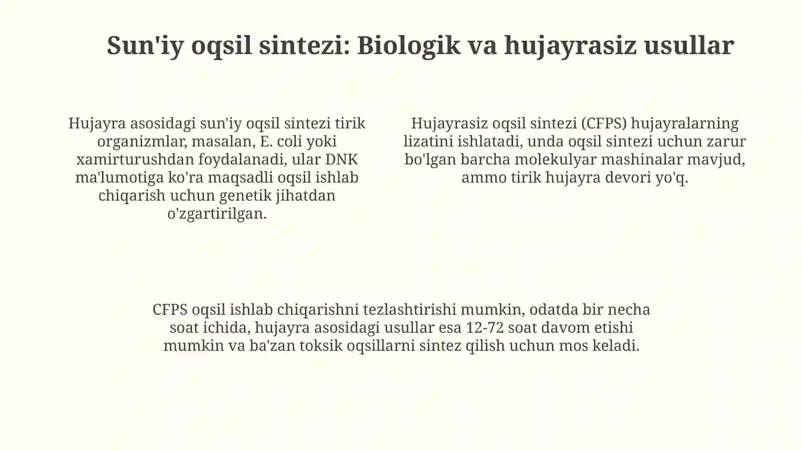 Sun'iy oqsil ishlab chiqarish 4