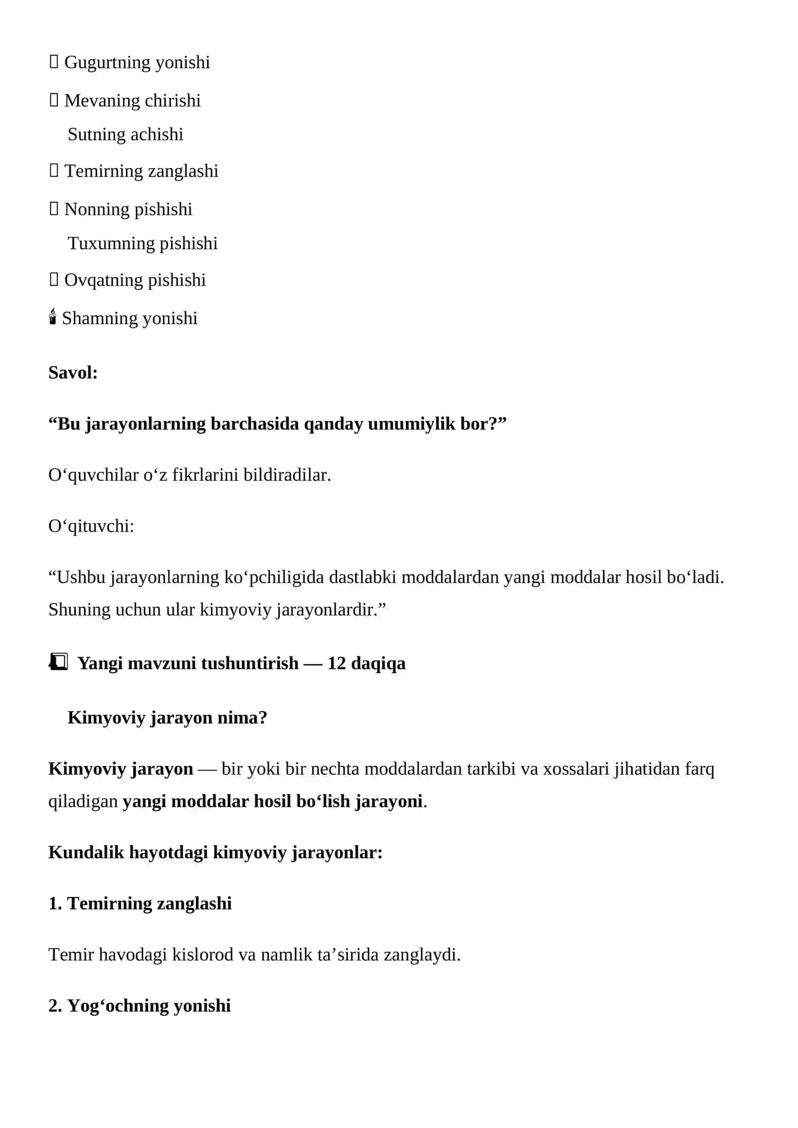 Kundalik hayotda sodir bo‘layotgan kimyoviy jarayonlar 4