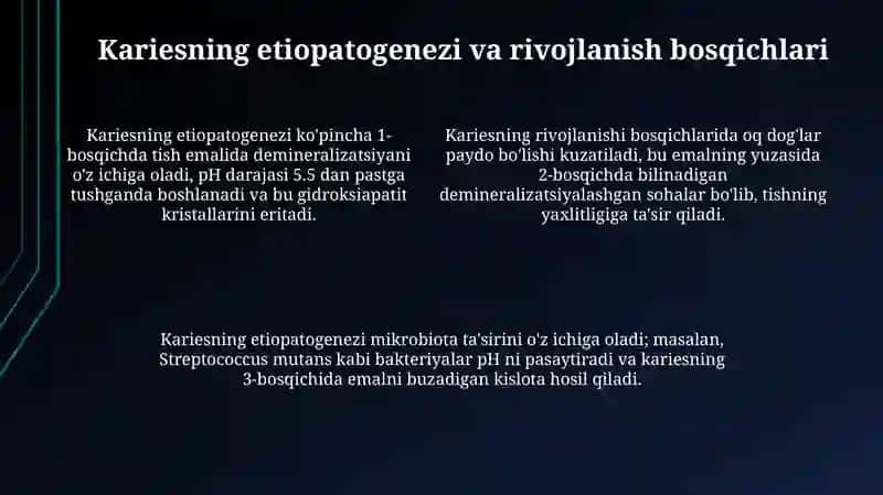 Kariesning kelib chiqishi va rivojlanishi nazariyalari 4