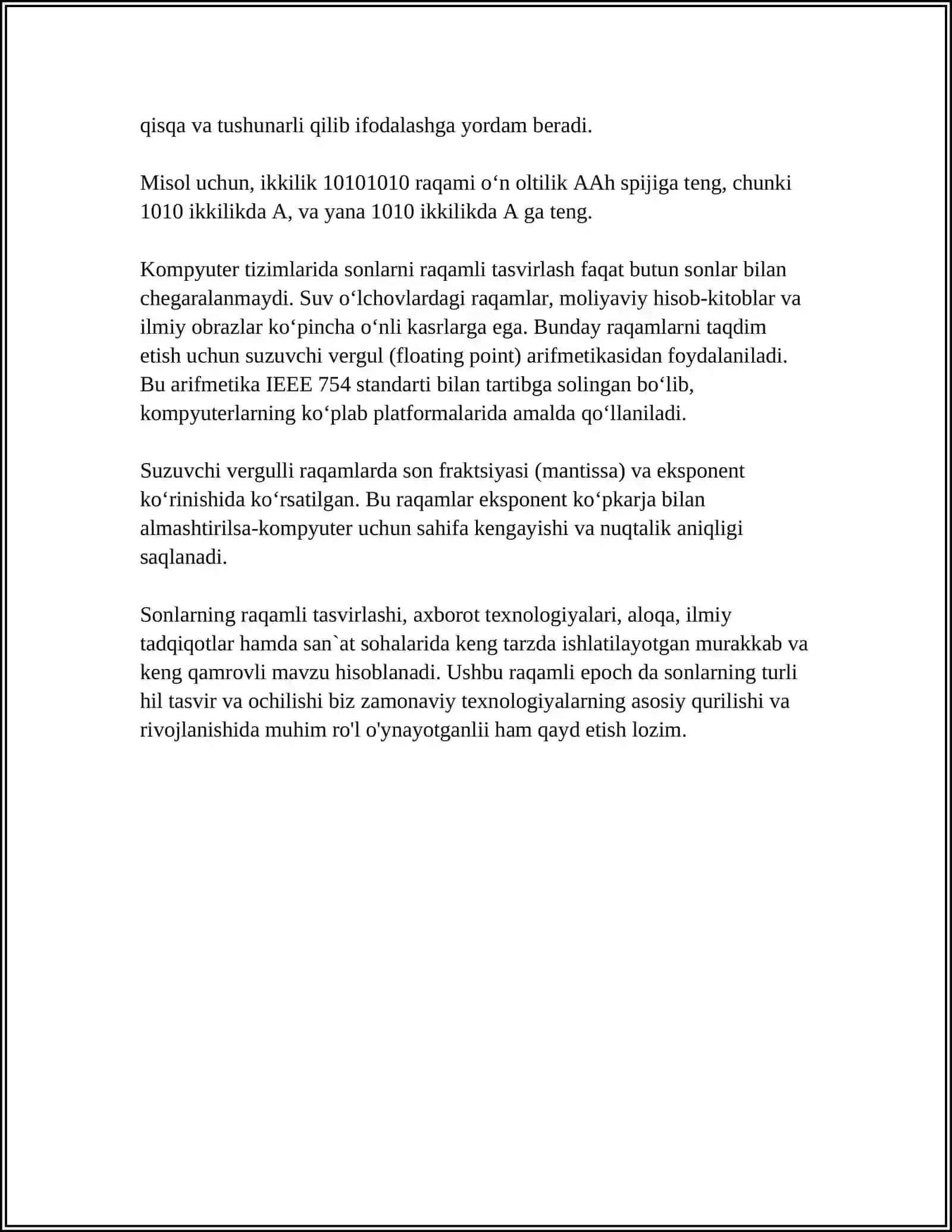 KOMPYUTERDA SONLARNI TASVIRLASH VA QAYTA ISHLASH 4