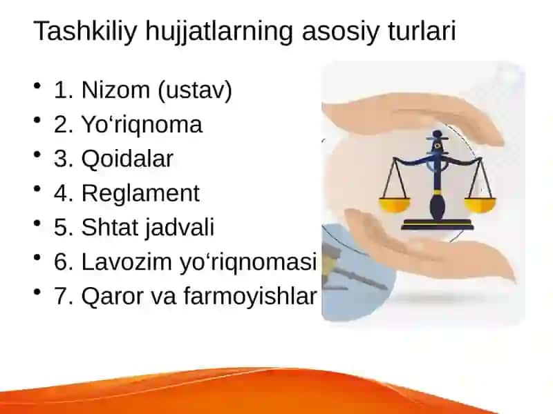 Tashkiliy hujjatlarning vazifalari haqida ma’lumot 4