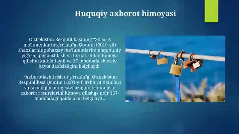 Axborot xavfsizligini ta’minlashning maqsadlari va prinsplari 4