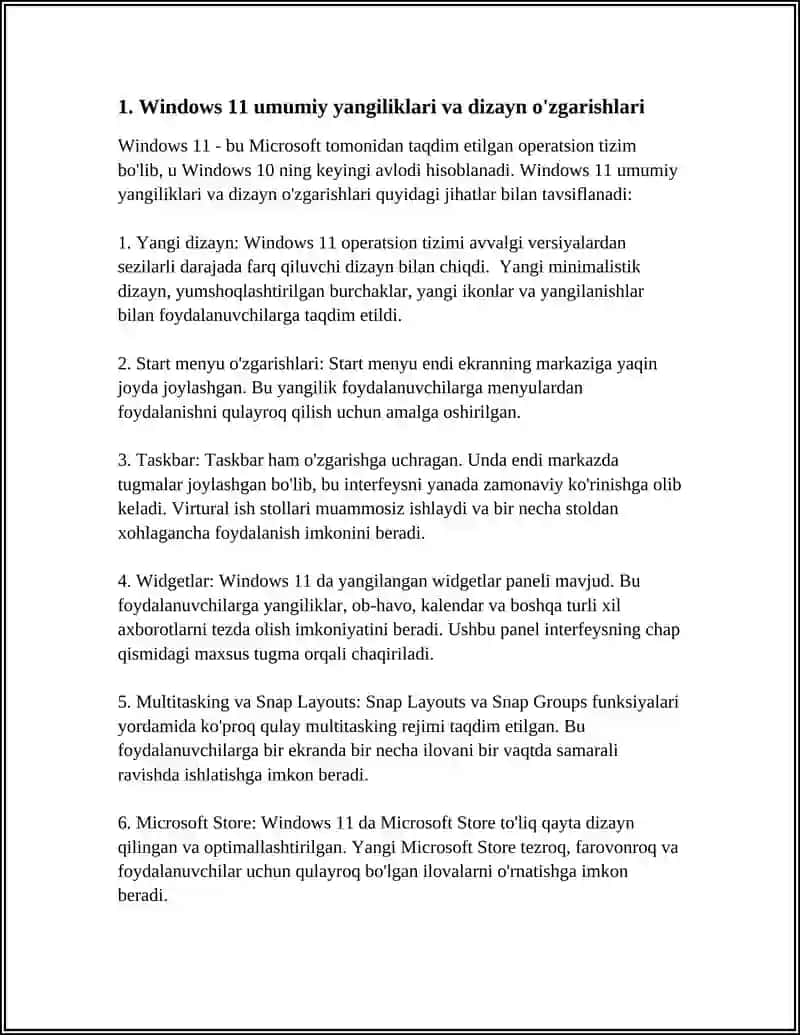 MS WINDOWS OPERATSION TIZIMLARI VA ULARDAGI YANGI IMKONIYATLAR VA QULAYLIKLAR 4
