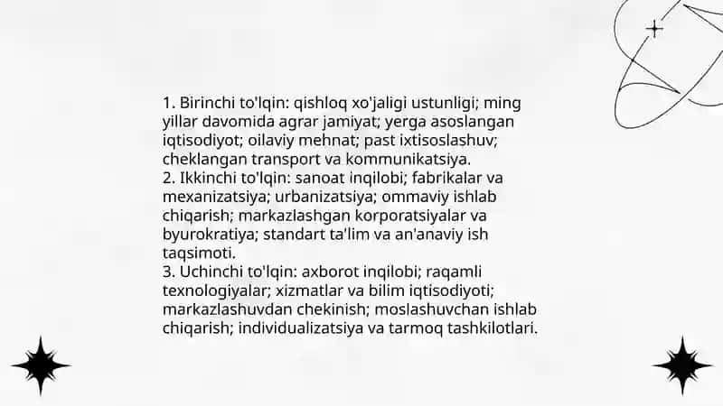 Jamiyat taraqqiyotining bosqichlari: Avloniy va Toffler qarashlarining qiyosiy tahlili 4