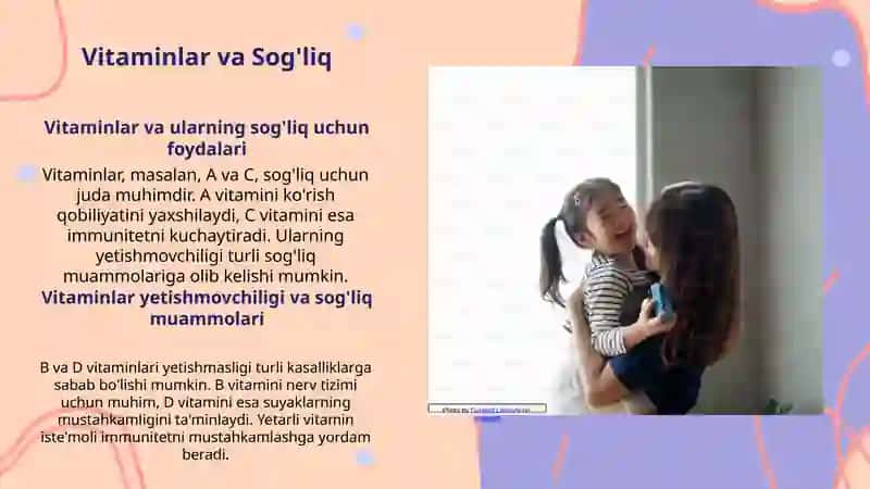 Organizmning Vitaminlar Bilan Ta’minlanganligini O‘rganish va Baholash 4