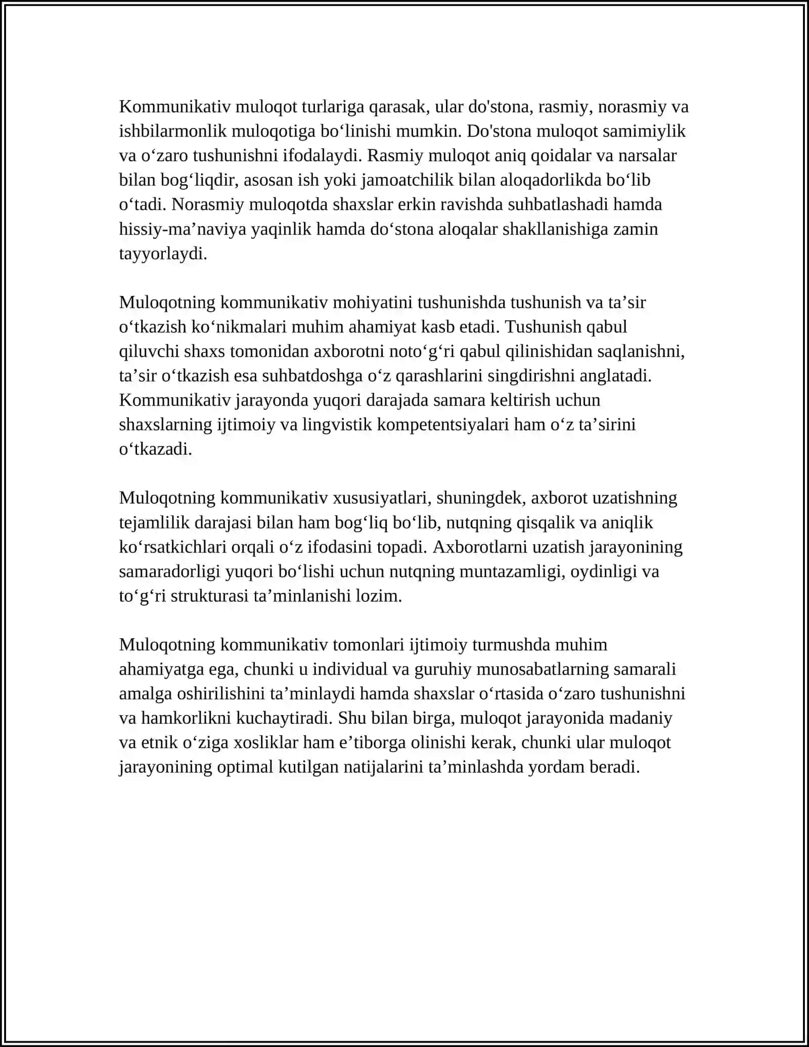 MULOQOTNING KOMMUNIKATIV TOMONI 4