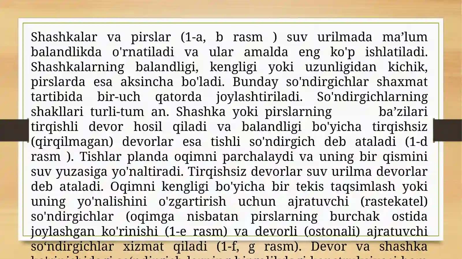 Yopiq rostlovchi inshootlarning bo ‘ylama va ko ‘ndalang qirqimlari 4