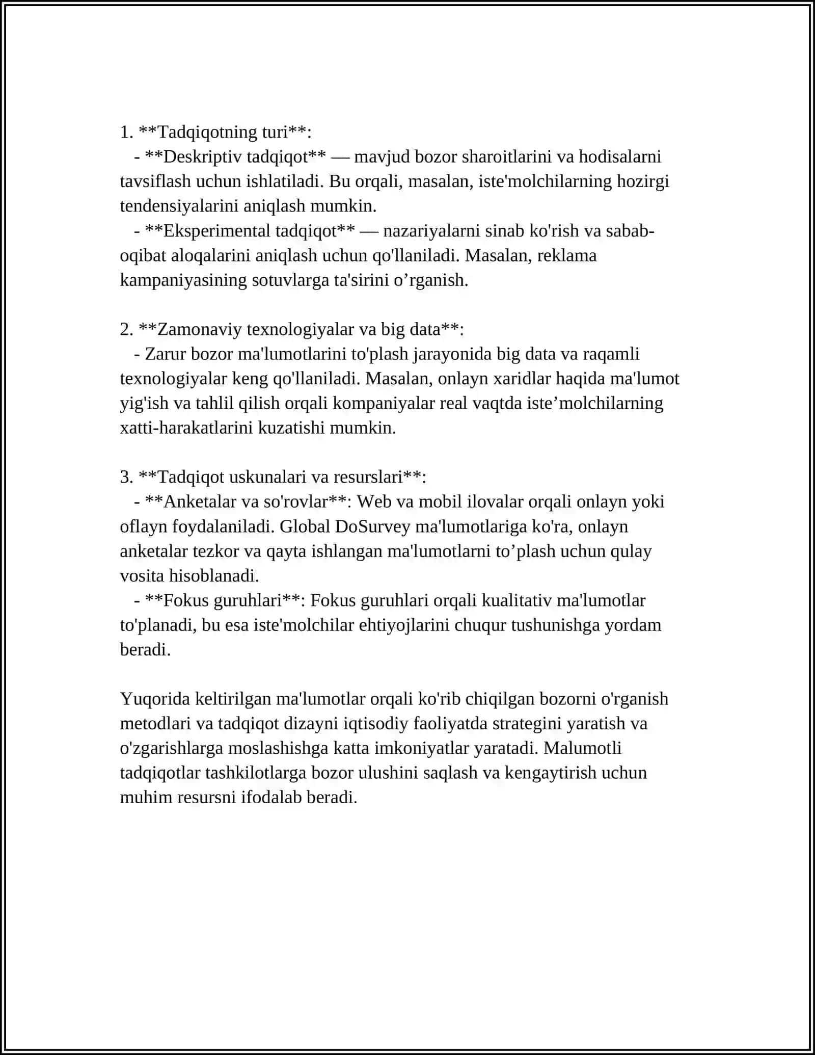 BIZNESDA MARKETING TADQIQOTLARI 4