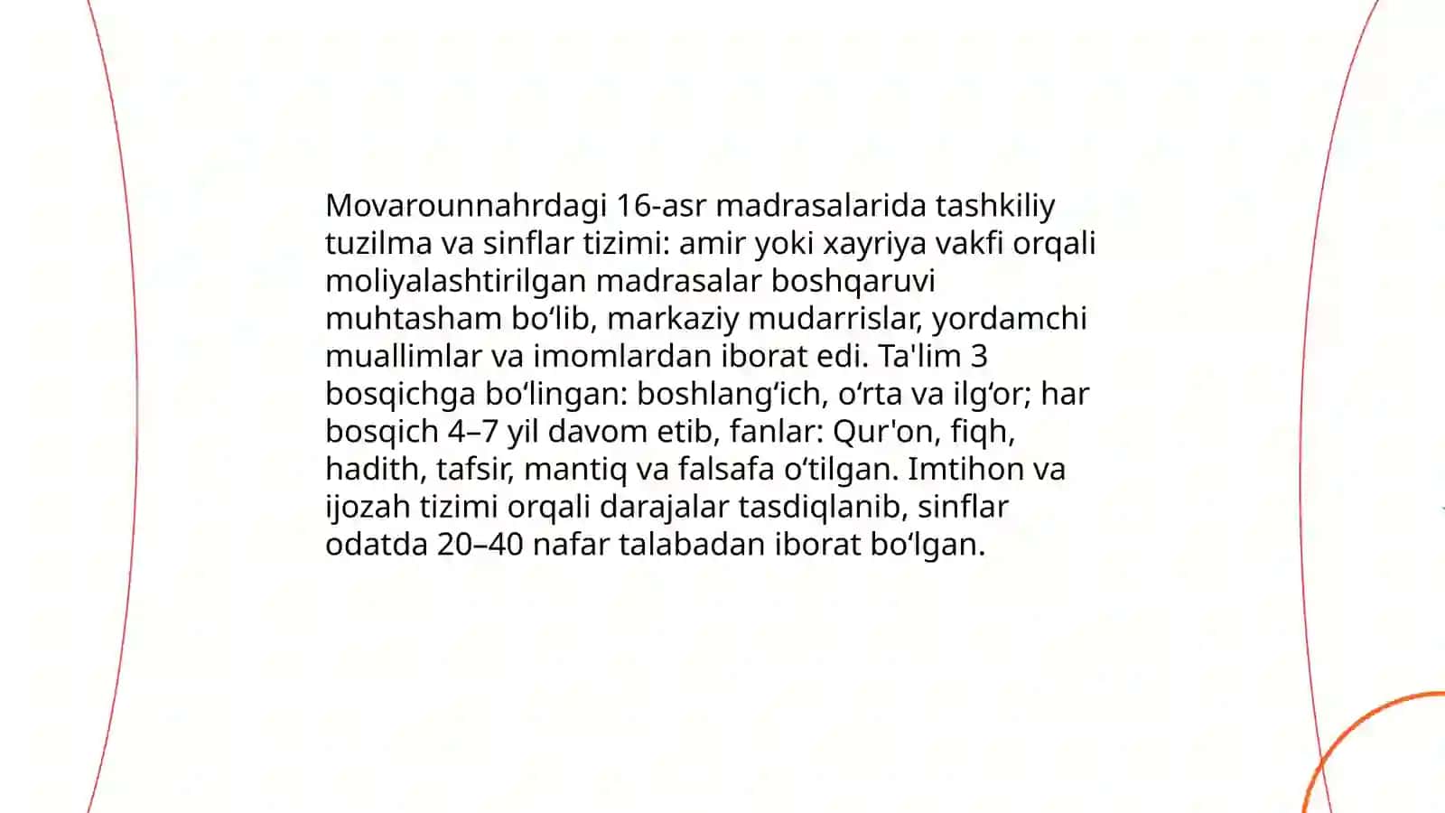 16-asrninh ikkinchi yarmi va 16-asrda Movarounnahrda tarbiya va maktab 4