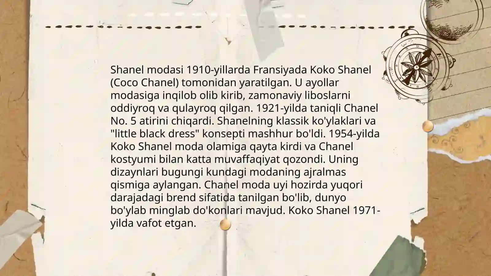 Koko Shanel ijodiy faoliyati haqida taqdimot 4