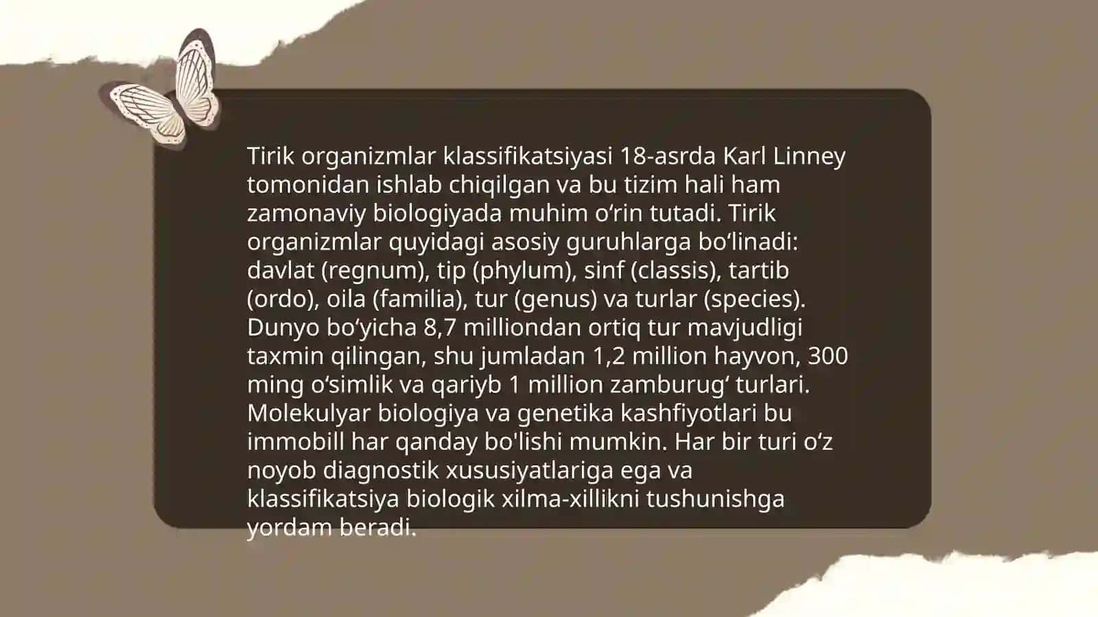 Organik olamning birligi va xilma xilligi 4