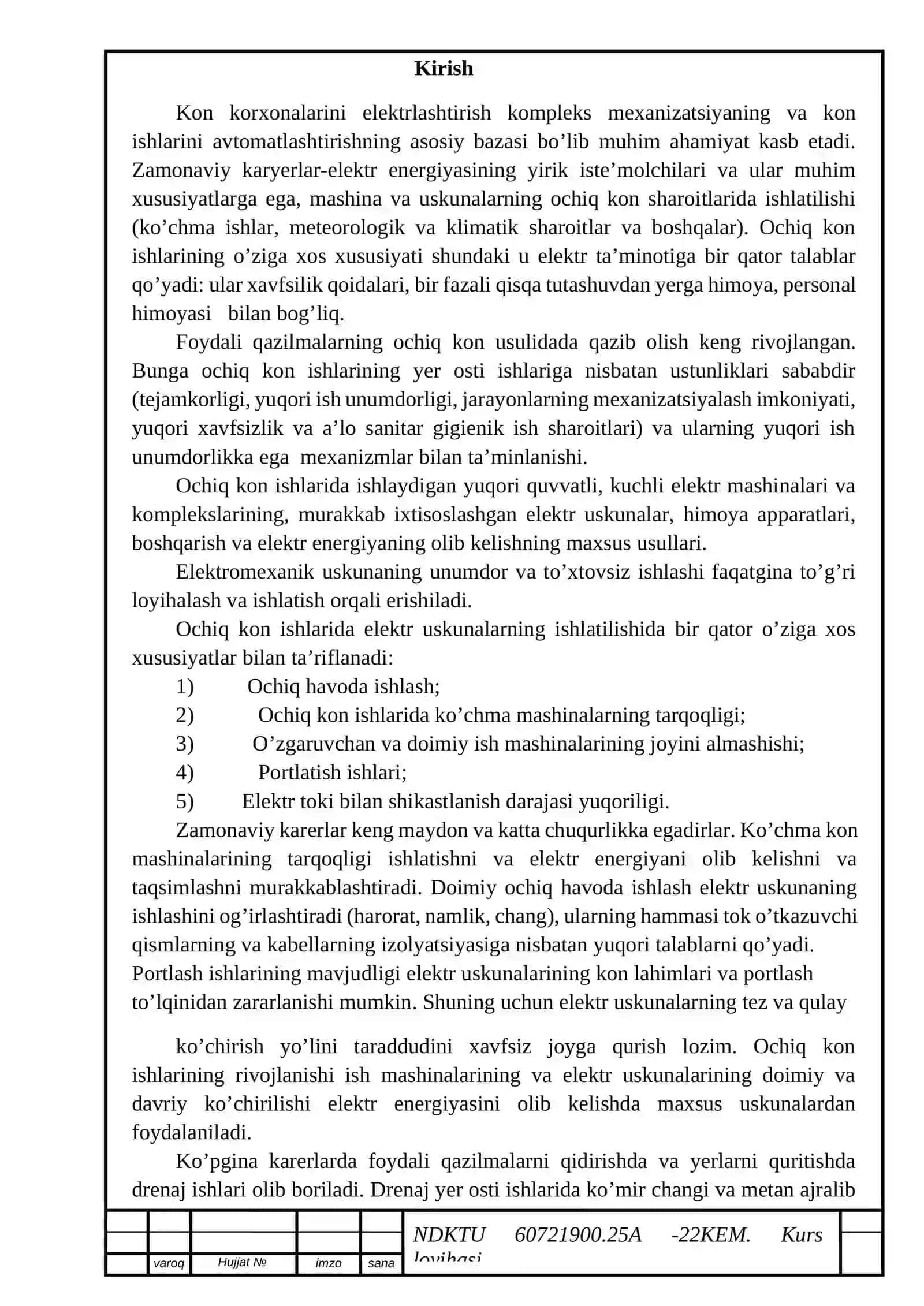 Konchilik korxonalari elektr ta'minoti va elektrlashtirish 4