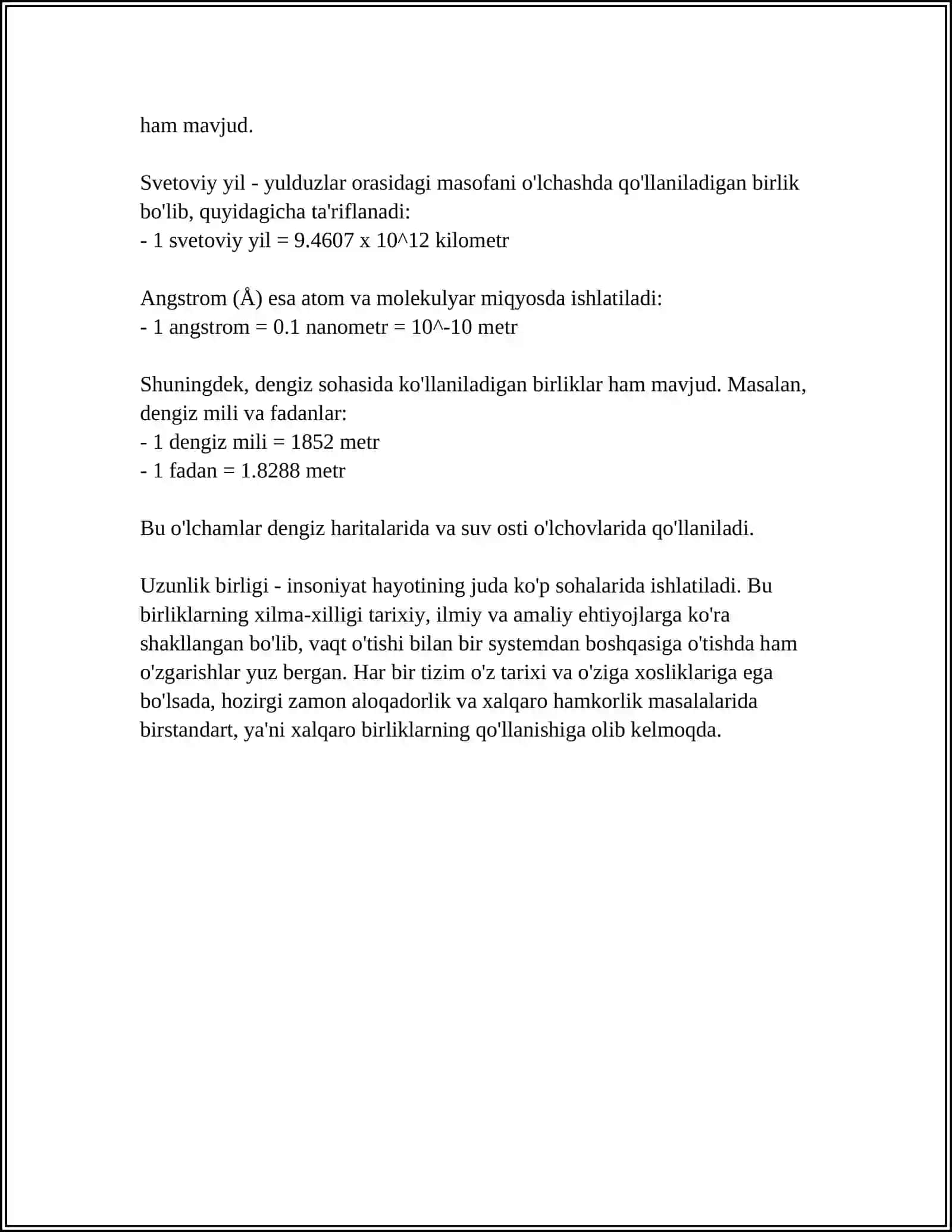 GIODEZYADAN ISHLATILADIGAN OʻLCHOV BIRLIKLAR 4