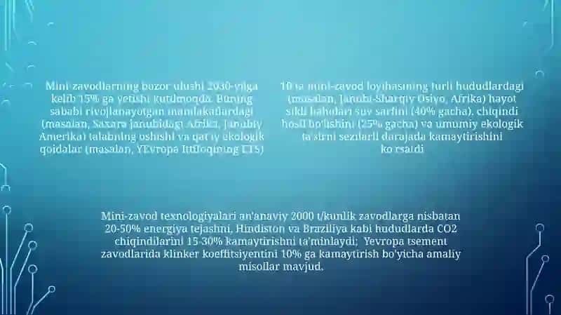 Mini-Zavod Texnologiyalari Umumiy Ko'rinishi 4