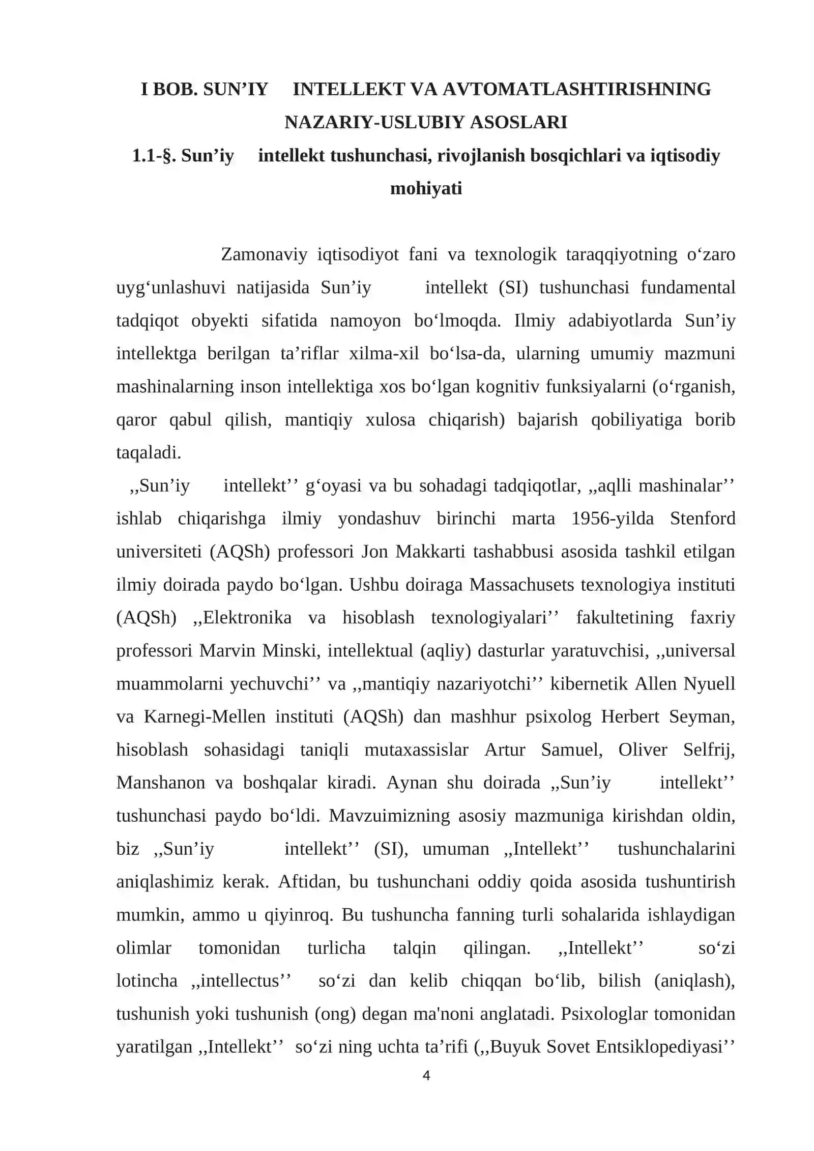 SUN’IY INTELLEKT VA AVTOMATLASHTIRISHNING NAZARIY-USLUBIY ASOSLARI 4