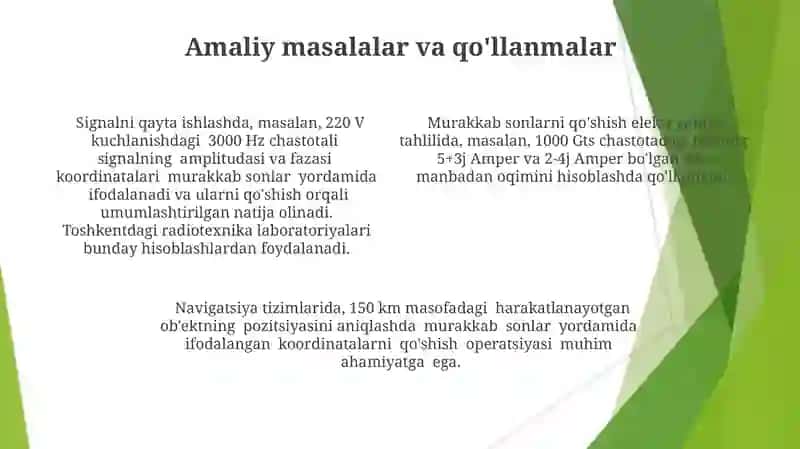 Murakkab Sonlarni Qo'shishning Asosiy Qoidalari 4
