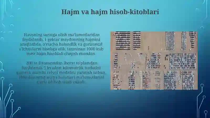 Aerofotosyomkamaʼlumotlariasosidahisoblashishlari 4