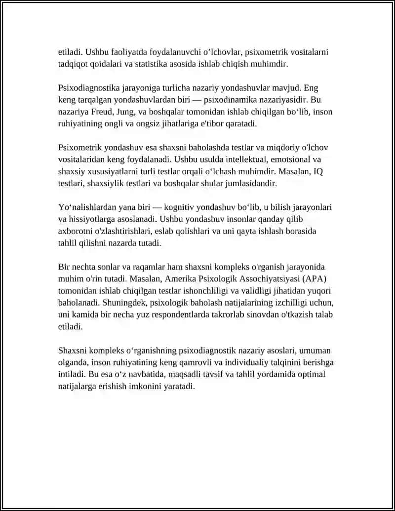 SHAXSNI KOMPLEKS OʻRGANISHNING PSIXODIAGNOSTIK METODIKALARI 4
