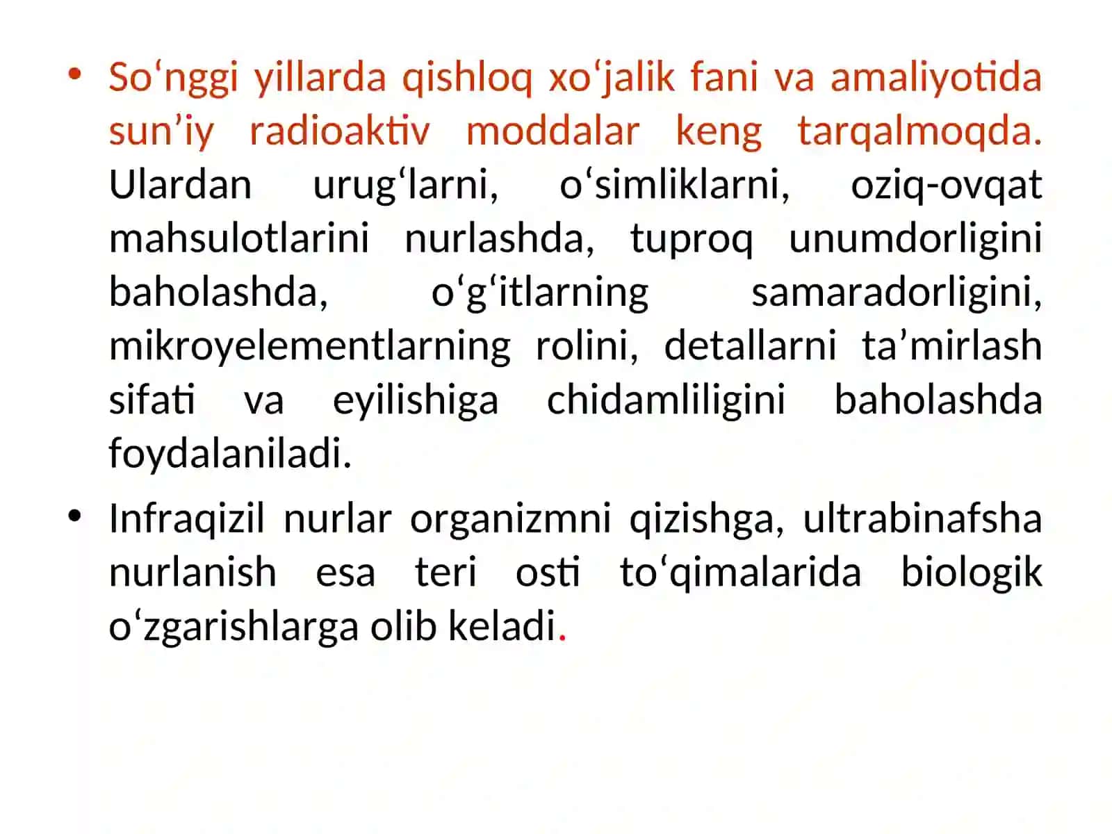 Ishlab chiqarishda zararli nurlanishlar va ularning inson organizmiga ta’siri 4