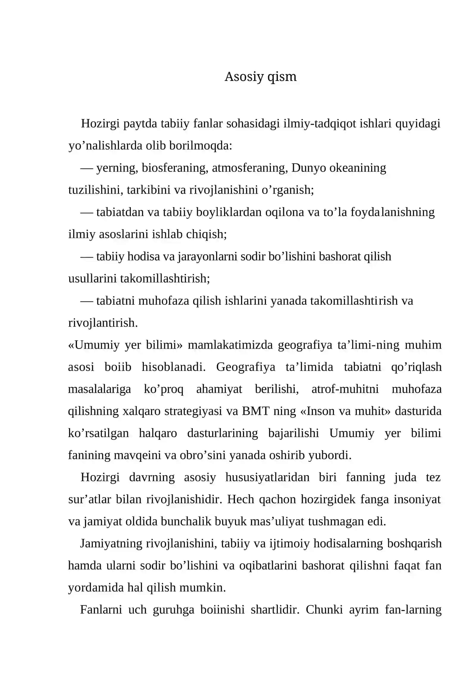 UMUMIY YER BILMI FANIDAN ABDULLAYEV IXTIYORNING KURS ISHI 4