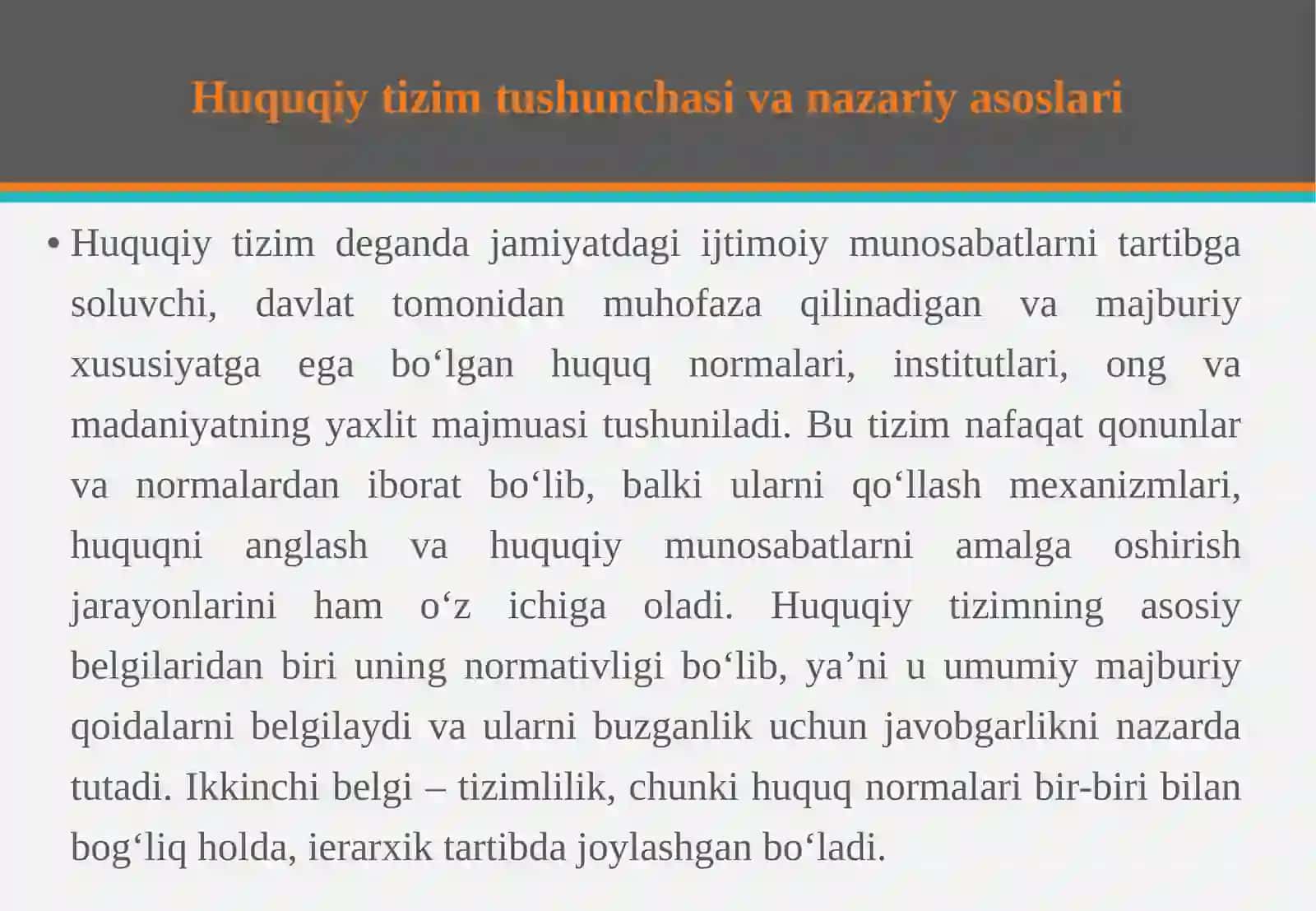 Hozirgi zamonning asosiy huquqiy tizimlari tushunchasi va tasnifi 4
