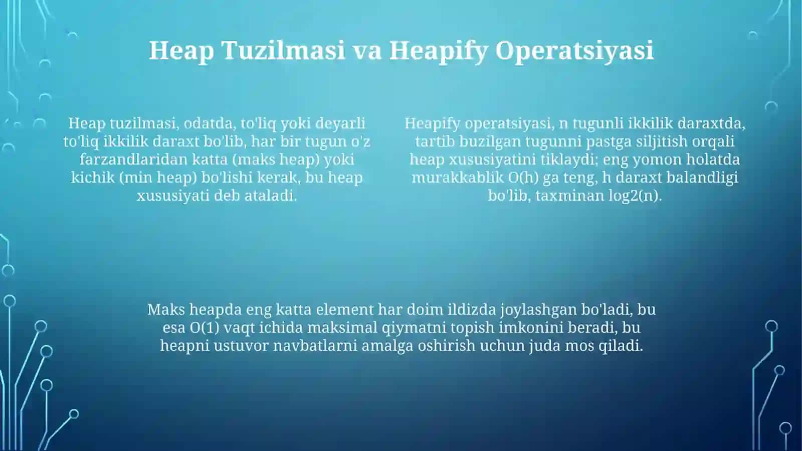 Piramidalisaralash algoritmi va uning algoritmik murakkabligini tahlil qilish 4