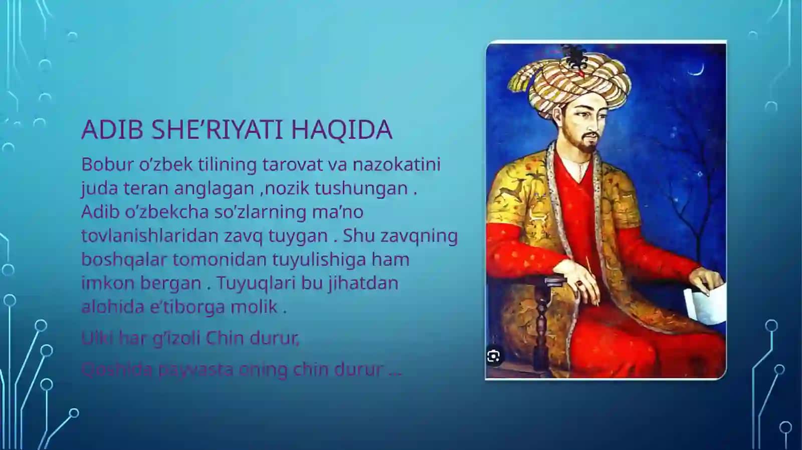Bobur she’riyatidagi asli turkiy so’zlar 4