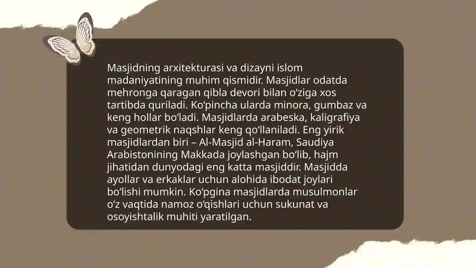 Masjid, madrasa, ma’had, cherkov, sinagoga va boshqalar haqida taqdimot tayyorlash 4