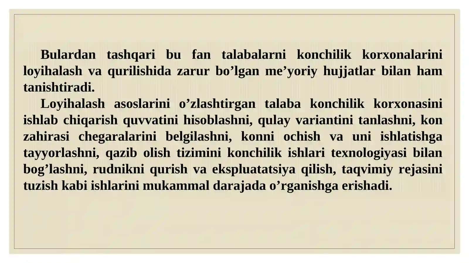 Kon korxonalarini loyihalash faniga kirish va maqsadlari 4