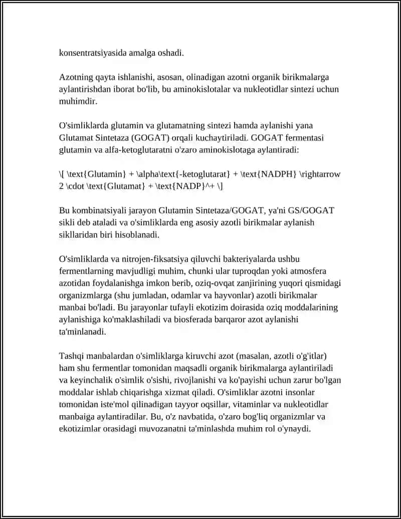 AZOTNI QAYTA ISHLASH AMINOKISLOTALAR NUKLEOTIDLAR 4