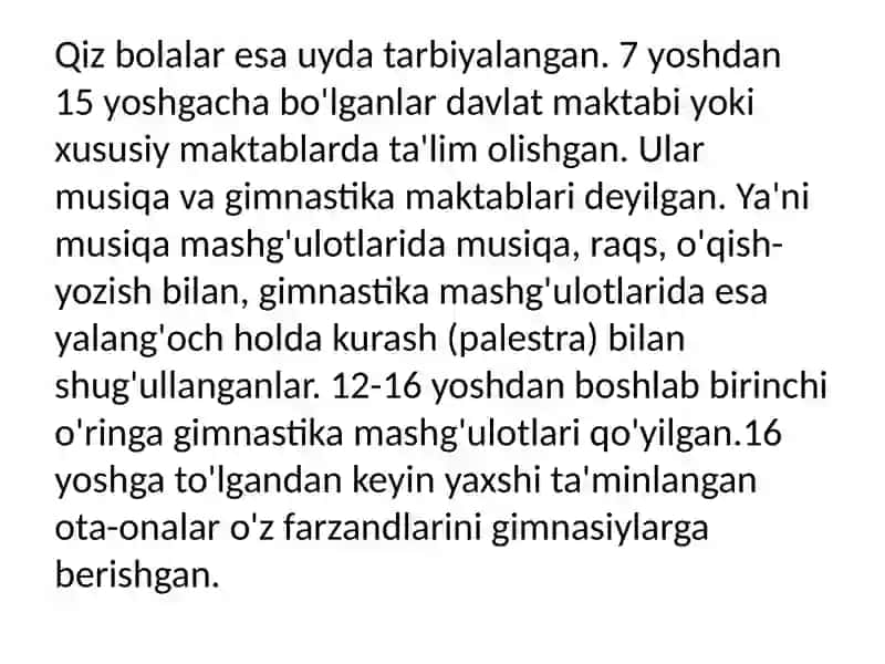 Qadimgi Afinava Sparta maktablarida ta'lim-tarbiya 4