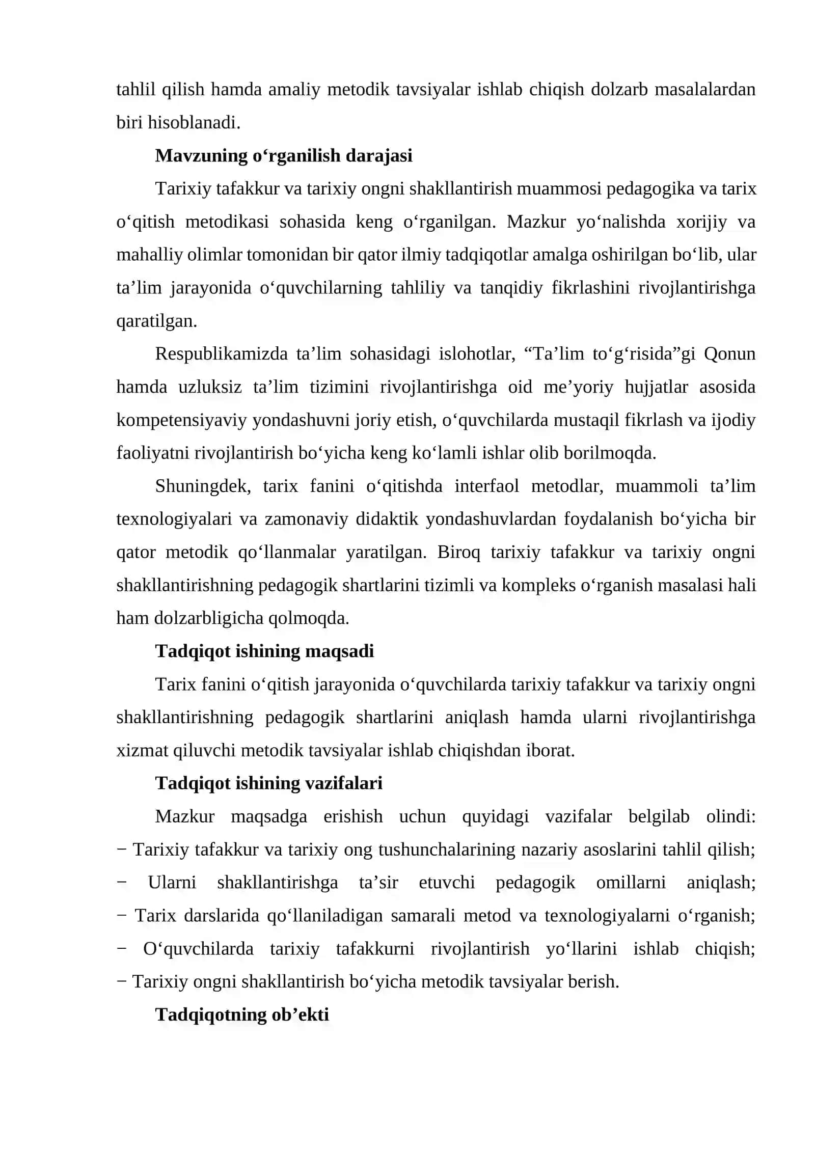 Tarixiy tafakkur va tarixiy ongni shakllantirishning pedagogik shartlari 4