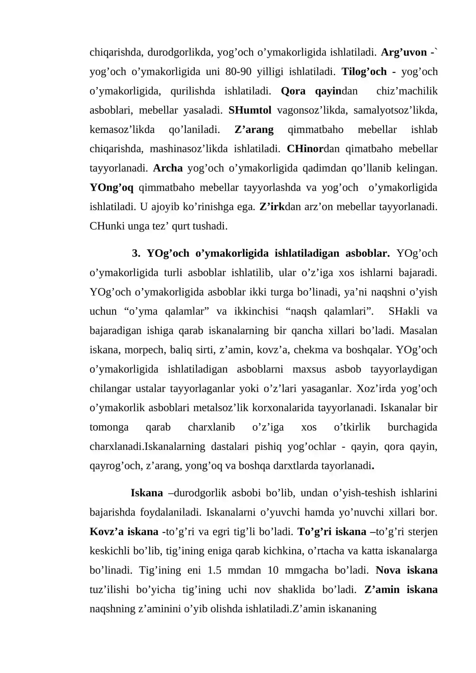 O’ymakorlik sаn’аti haqida. Yog’ochlar, ularning turlari, хususiyatlari, asbob va moslamalar. Tasvir hosil qilish 4