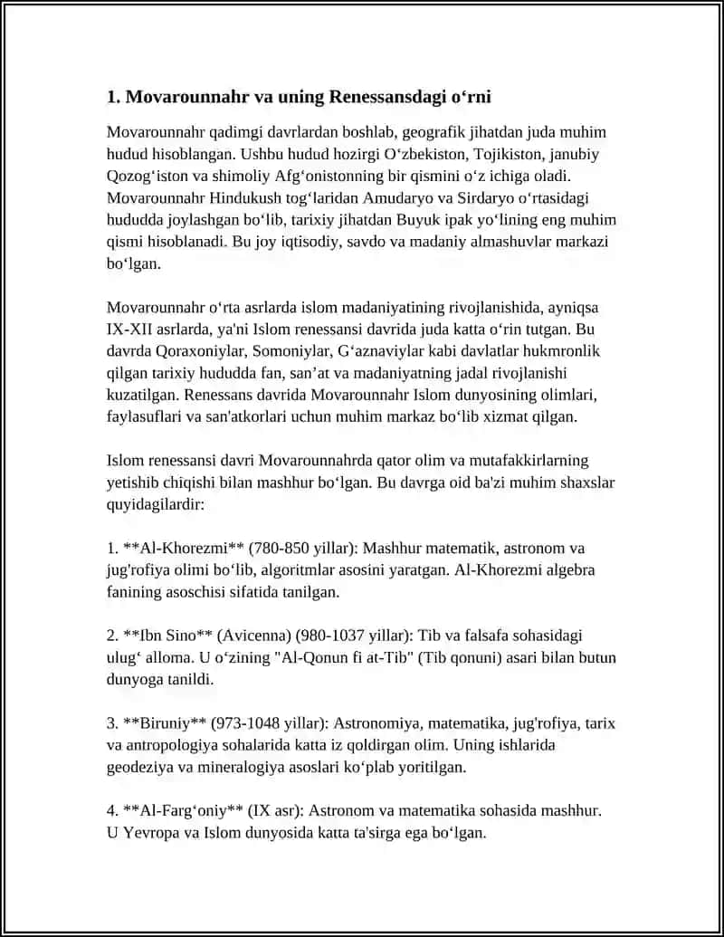 9VA 12 ASRLARDA MAMLAKATIMIZDA HUDIDA MADANIY UYGONISH RENESSANS (BUYUK ALOMALAR JAHON SIVILZATSIYASSI QUSHGAN HISSASI) 4