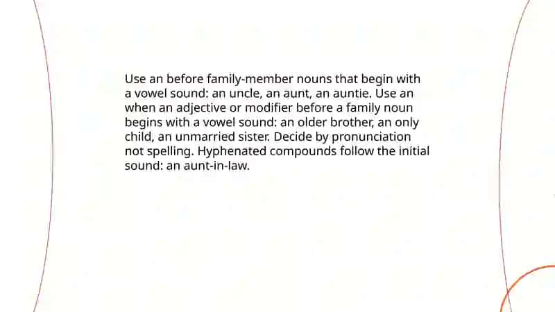 Indefinite Article A |An, describing family members 4