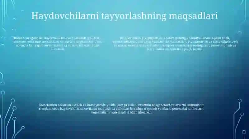Haydovchilarni Tayyorlash Òquv Jarayonining Tavsifi 4