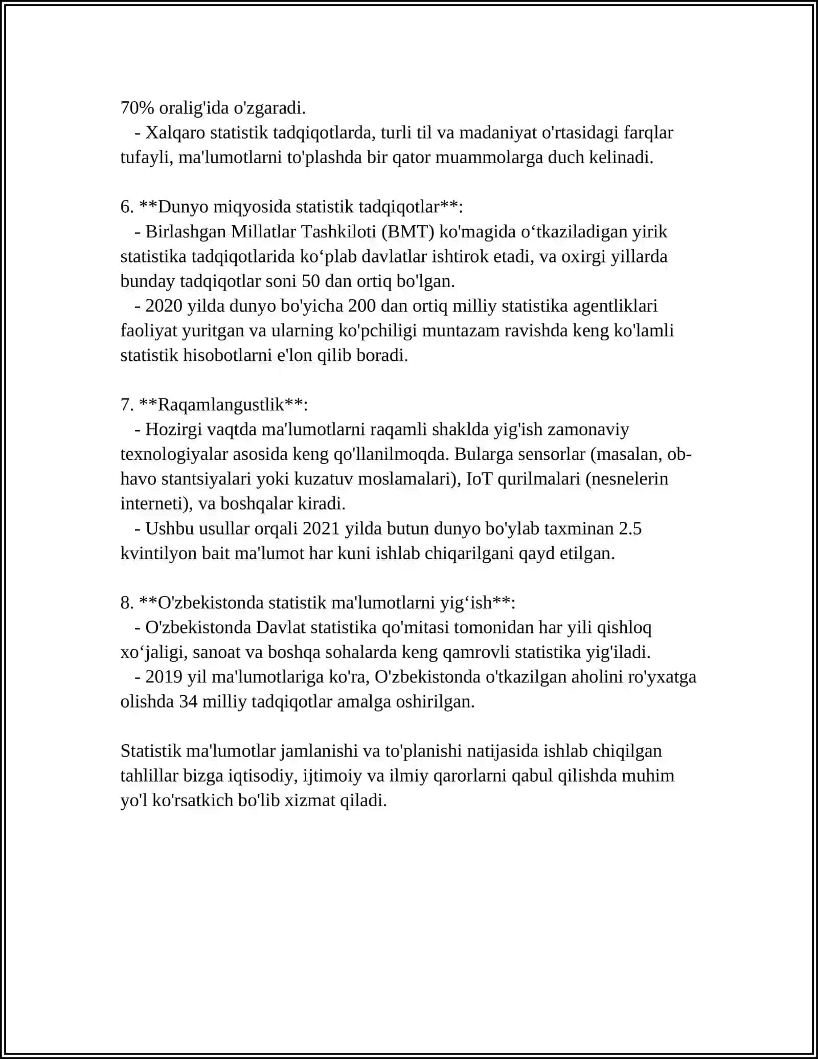 STATISTIK JAMLASH VA GURUXLASH 4