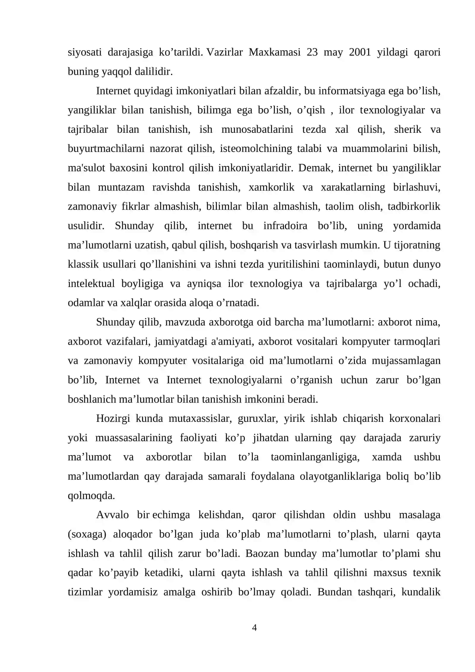 INTERNET TEXNOLOGIYALARI 4