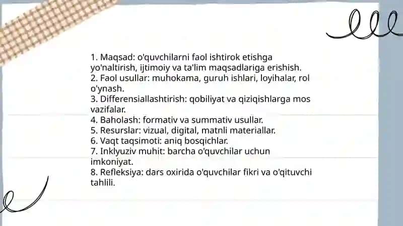 Sinf soatlarini samarali tashkil etish metodikasi 4