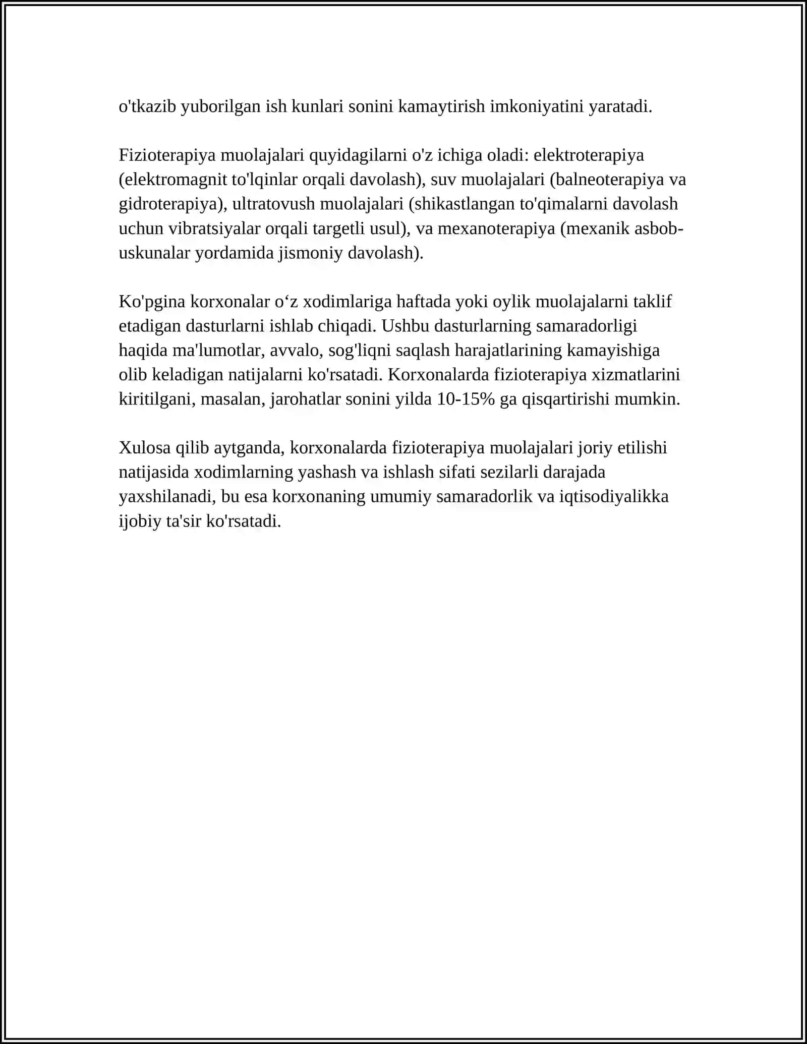 KORXONALARDA SOG'LOMLASHTIRISH TADBIRLARINI O'TKAZISH 4