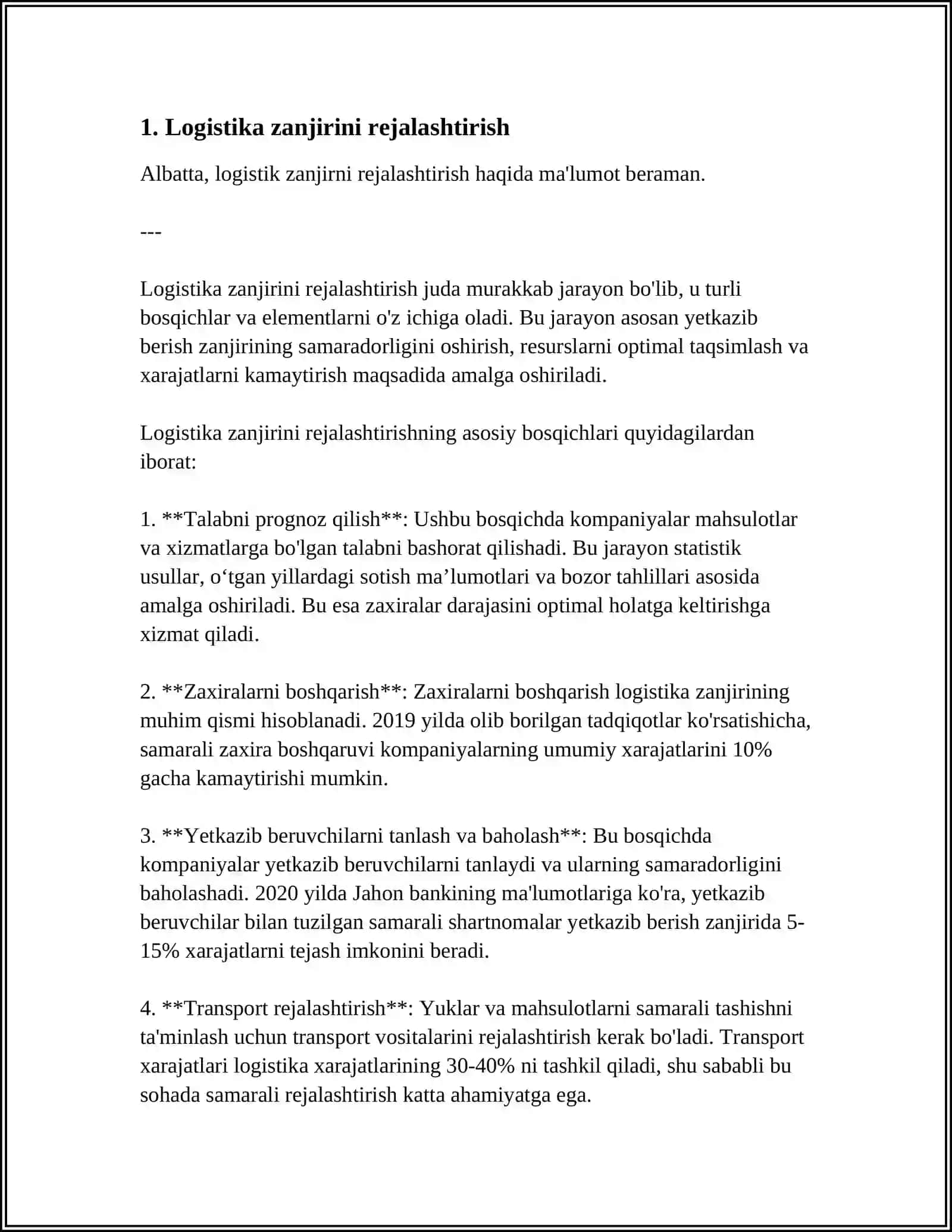 LOGISTIKADA MAHSULOT YETKAZIB BERISH TIZIMINI BOSHQARISH 4