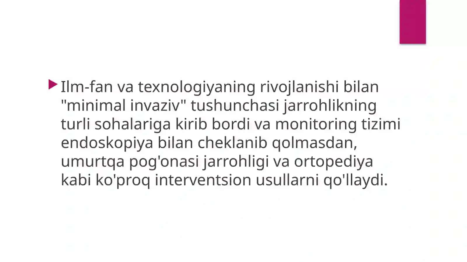 Minimal invaziv jarrohlik asboblari 4