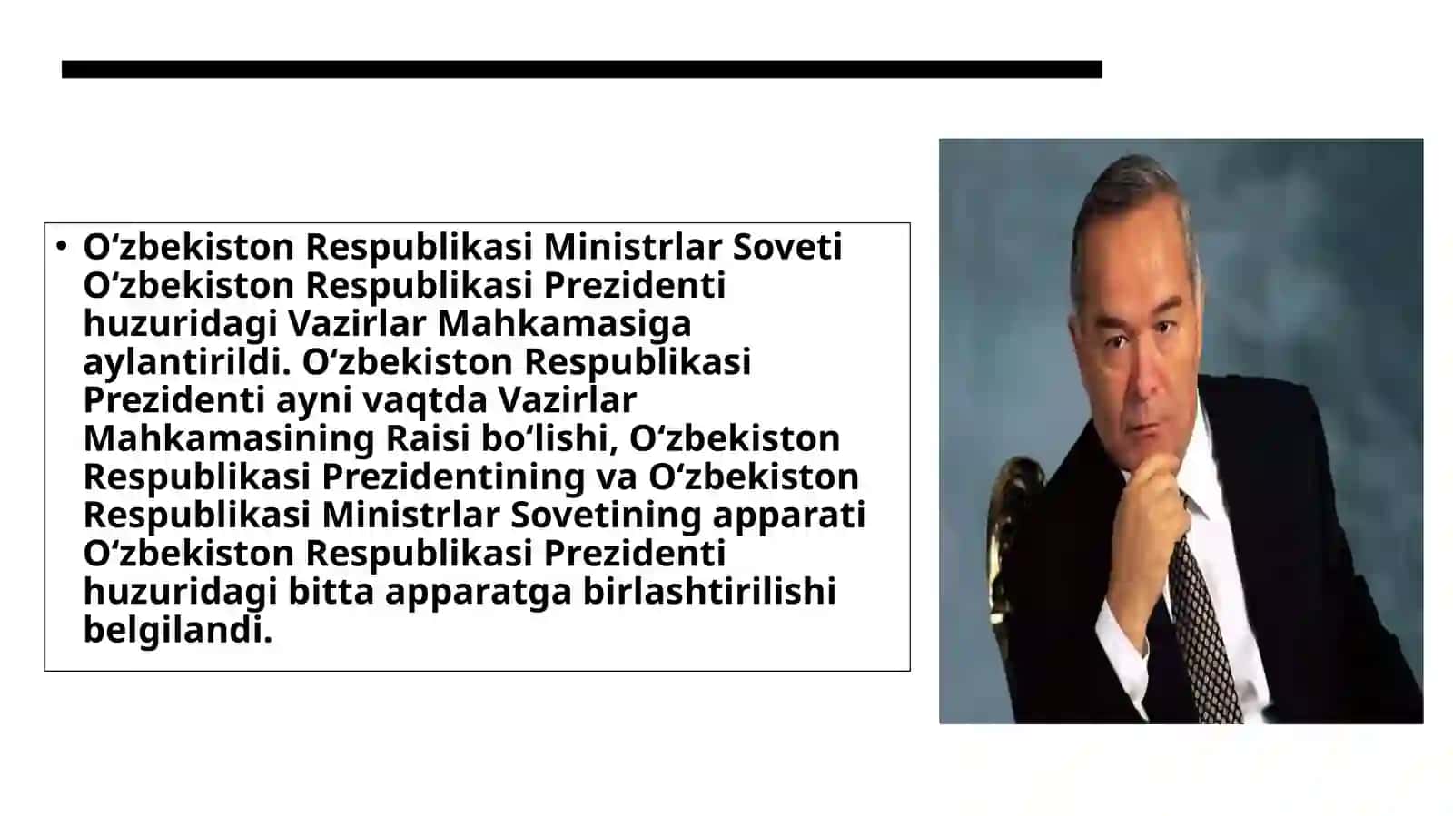Oʻzbekiston Respublikasi milliy davlatchiligining shakllanishi va rivojlanishi 4