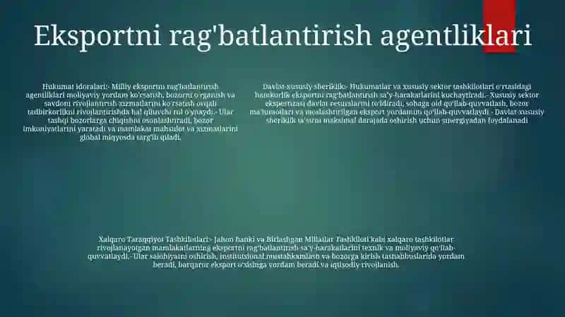 Tadbirkorlik Faoliyatini Qollab-Quvvatlashning Xorij Tajribalari 4