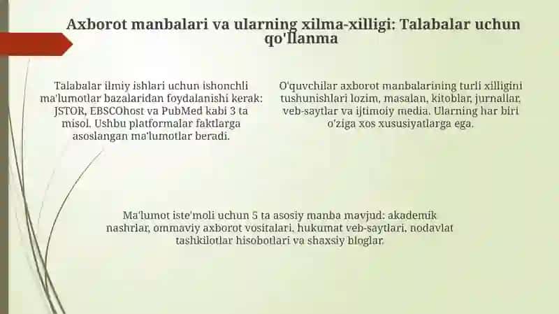 Talabalar orasida axborot iste'moli madaniyatining shakllanishi 4
