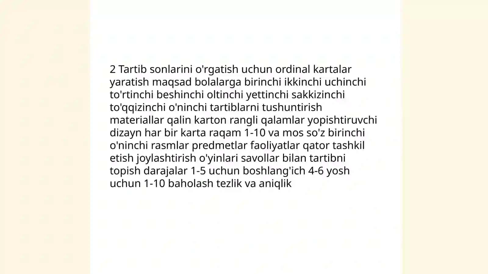 Miqdor va tartib sanoqqa o'rgatish 4