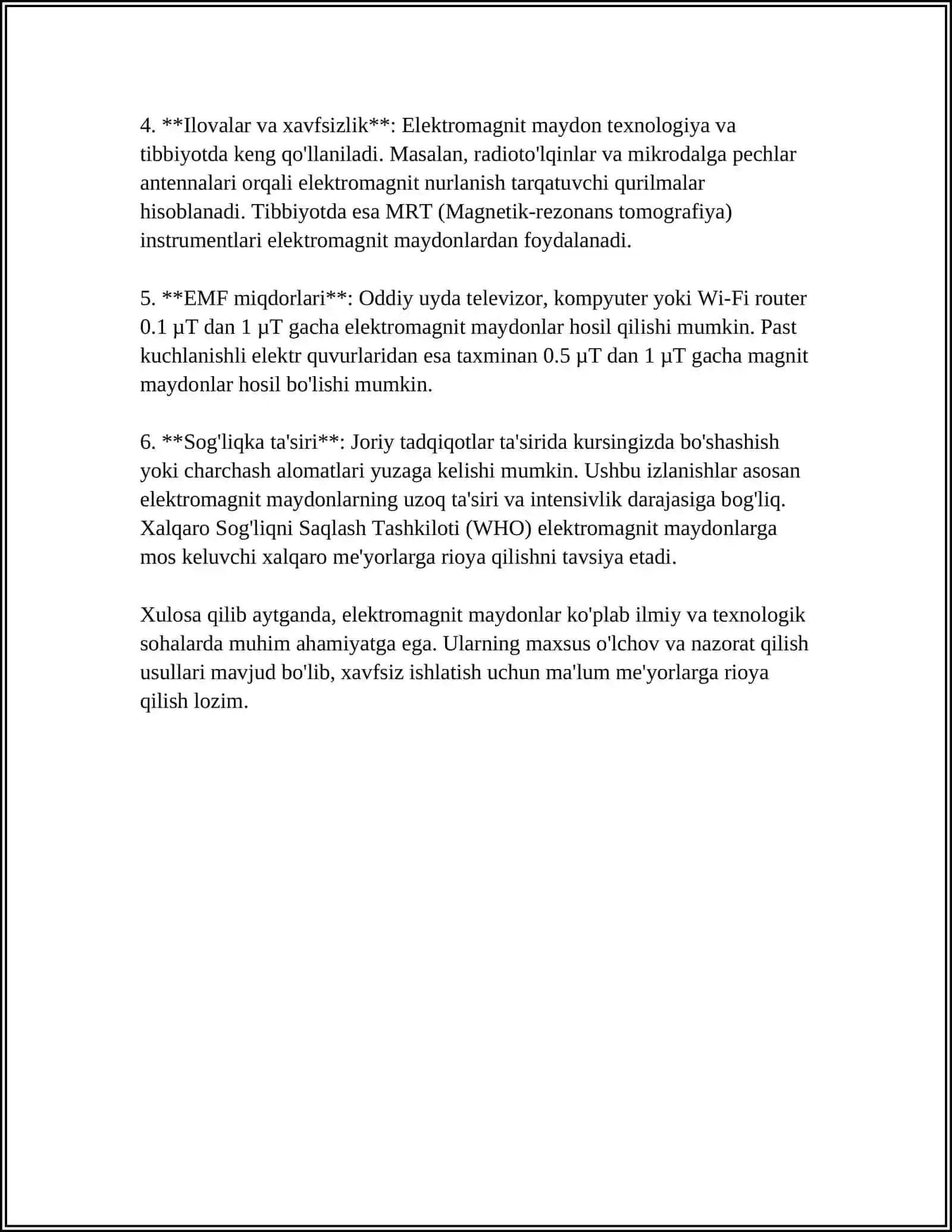 ELEKTROMAGNIT SARF O’LCHAGICHLAR 4