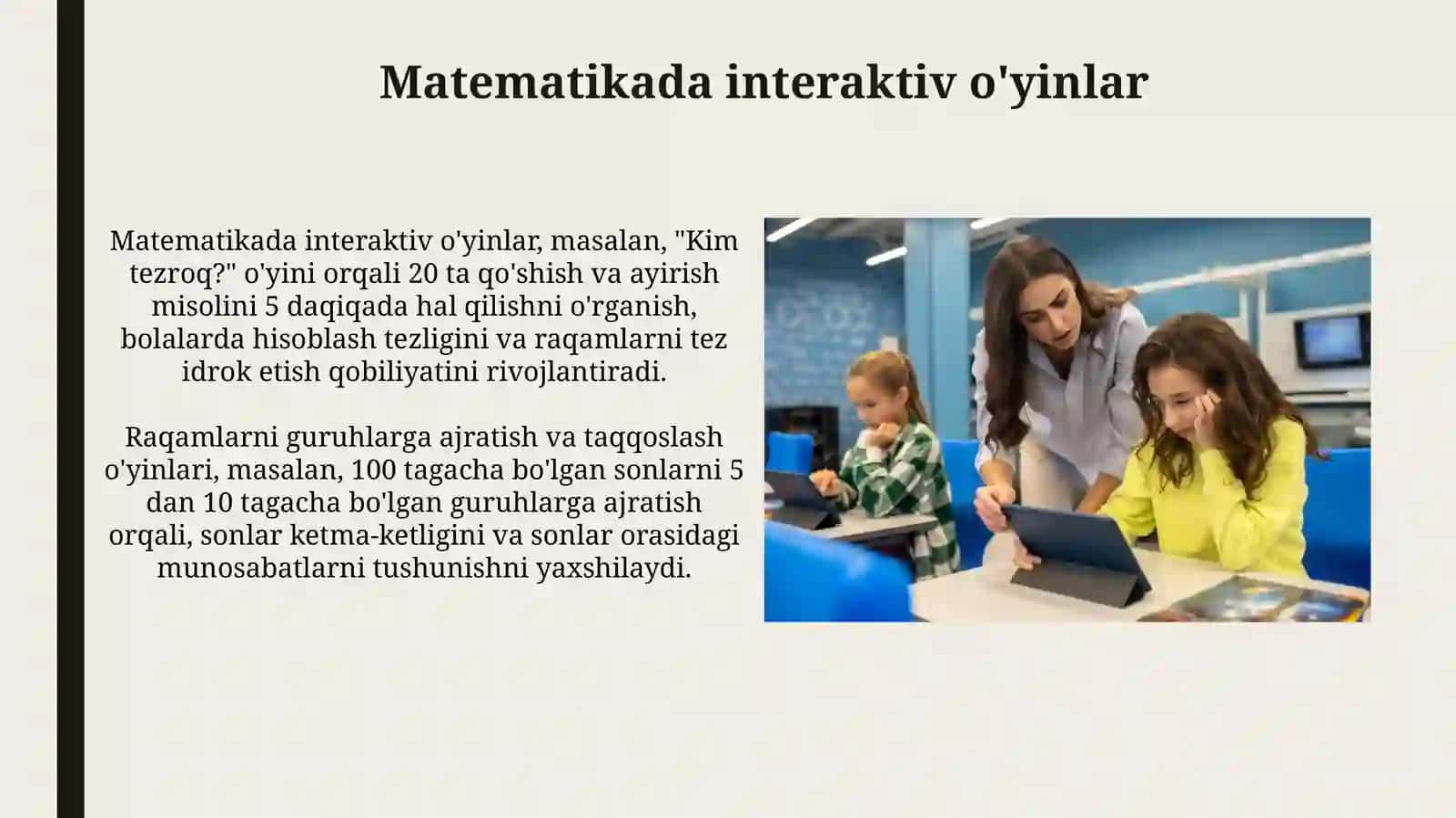 Interfaol Usullar: Boshlangʻich Sinf Matematikasi Darslarida Qoʻllanilishi 4