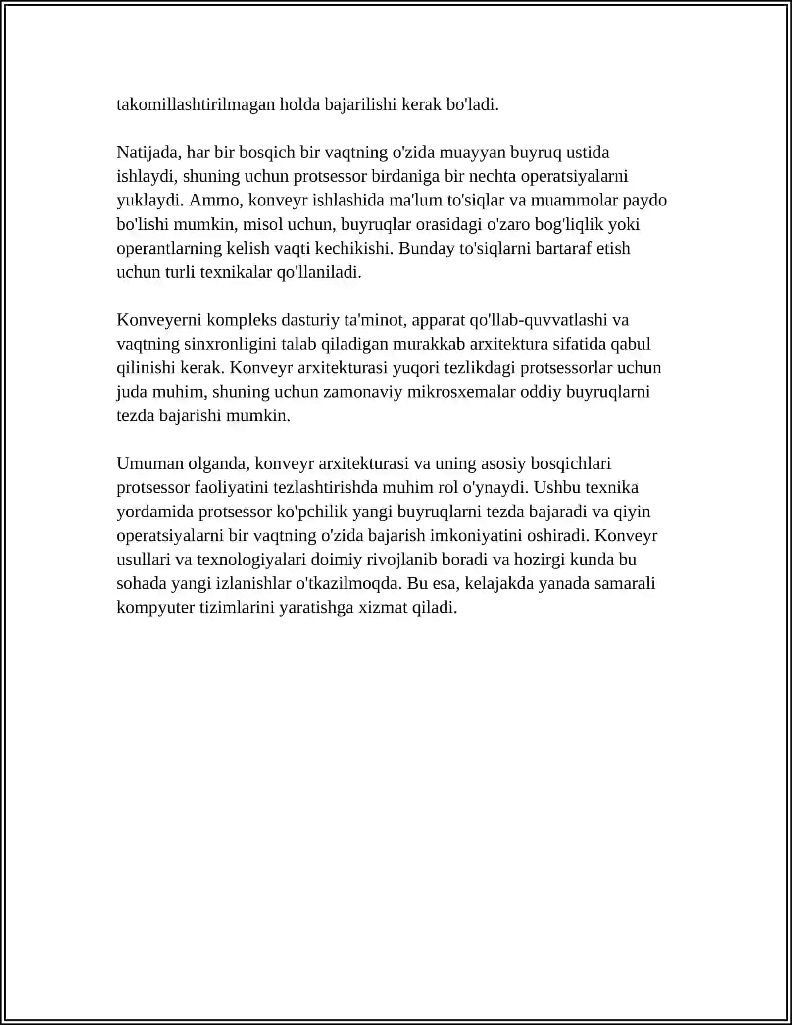 UNUMDORLIKNI OSHIRISH: KONVEYR VA SUPERSKALYAR QAYTA ISHLASH 4